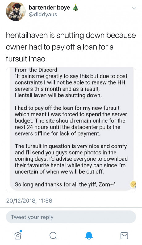 Hentai Heaven Shut Down To Pay For Fursuit Album On Imgur