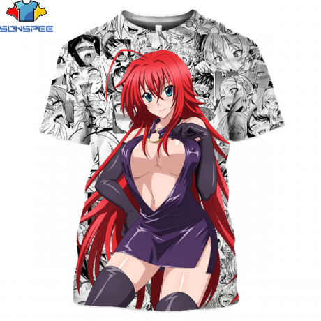 Sonspee High School Dxd T Shirt Anime Plaid Shirt Hentai 3d Print Summer Men Women Shirt Sexy Girl Rias Tees Otaku Man Clothing Aliexpress